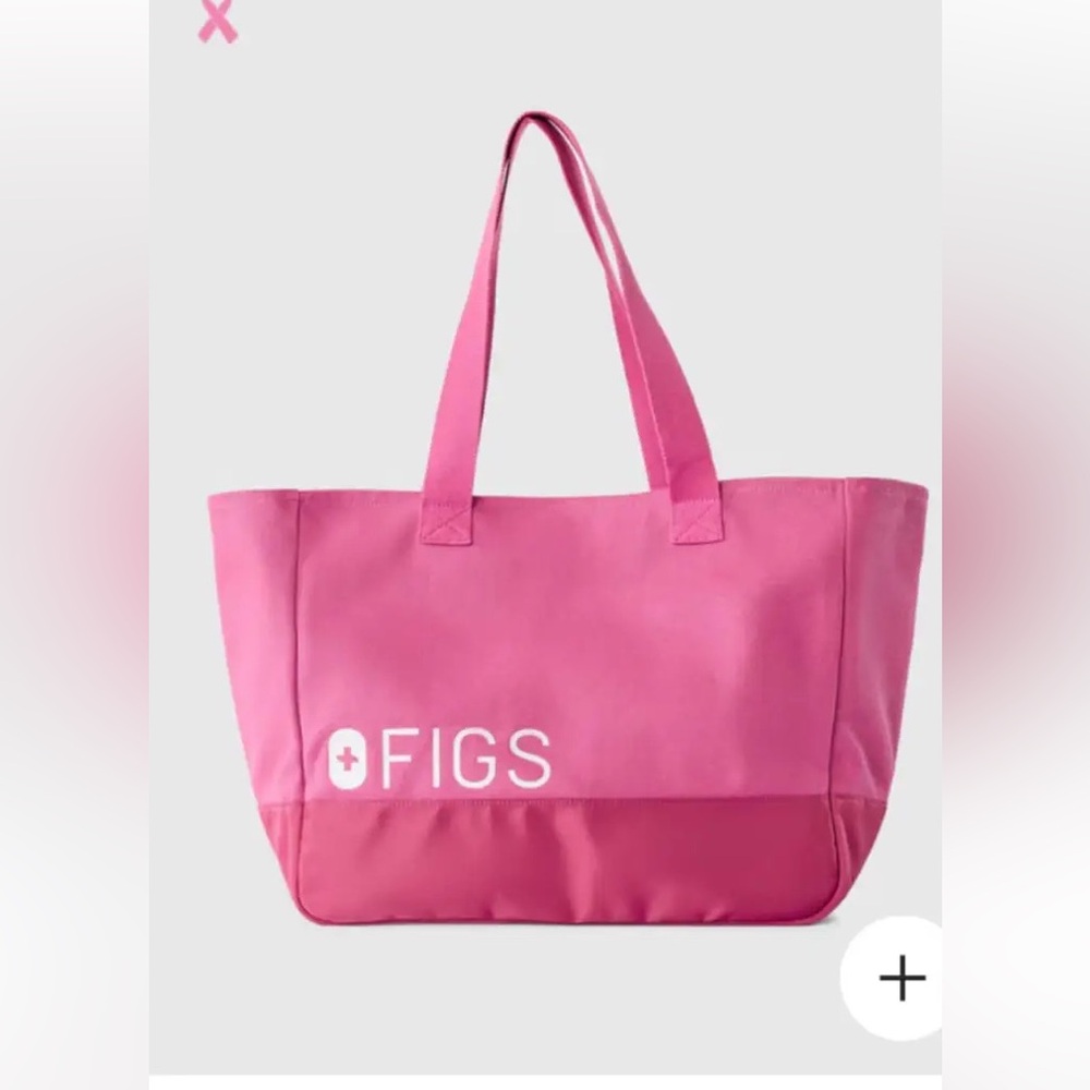 FIGS Laminated Zipper Tote NWT F’ing Pink